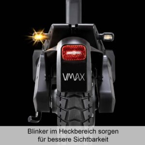 von hinten ansicht im detail mit blinker vor schwarzem hintergrund