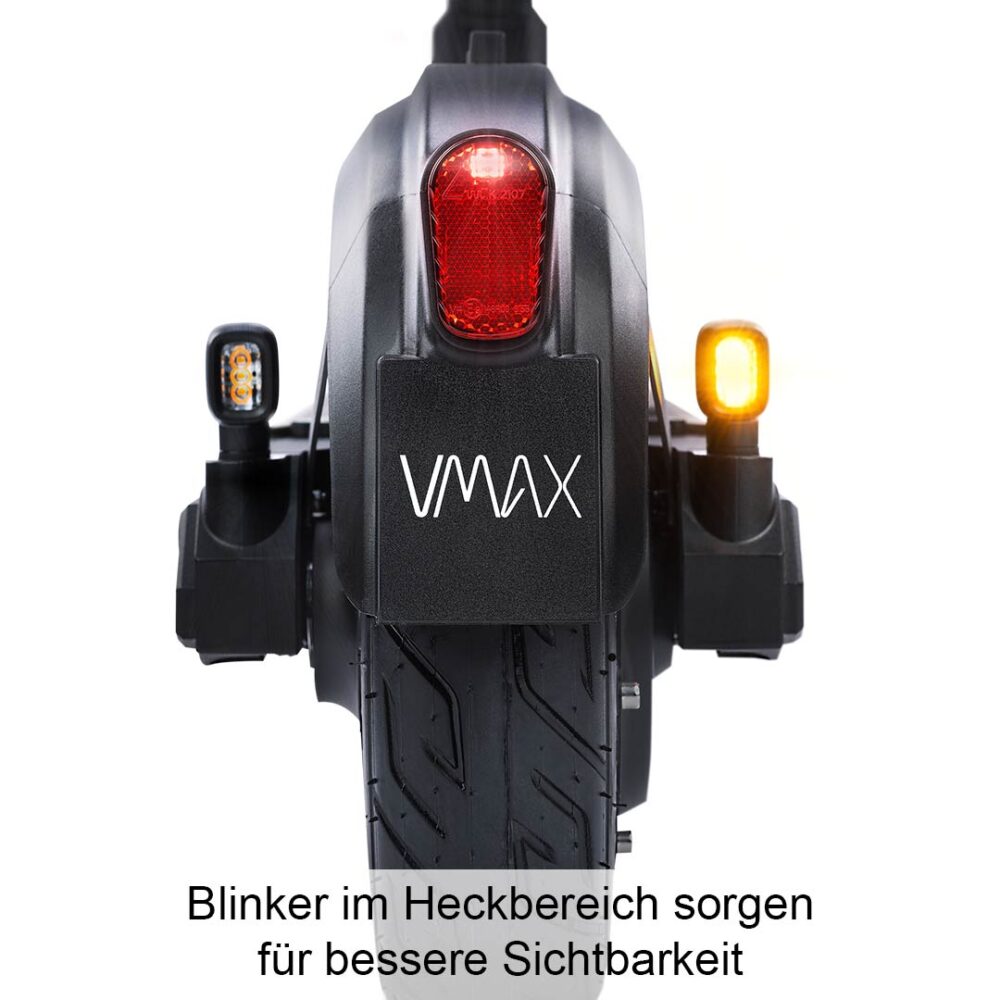 ansicht von hinten blinker im heckbereich eScooter Vmax VX2 Pro eroller elektroroller