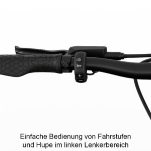 Lenker Detailbild mit Tasten für Fahrstufen Egret PRO escooter elektroroller eroller