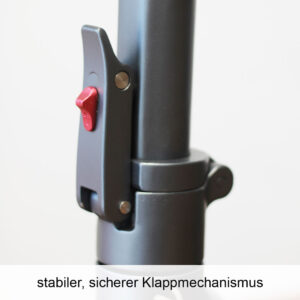 klappmechanismus mit sicherheitshebel detail elektroroller trittbrett paul