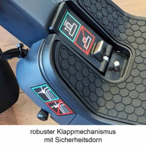 Klappmechanismus in Nahaufnahme Egret PRO escooter elektroroller eroller