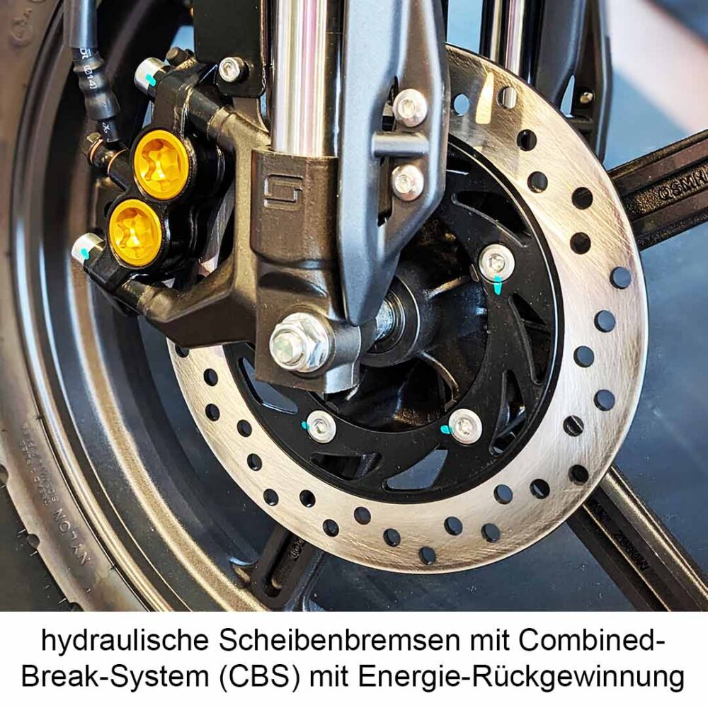 Scheibenbremse von Elektromotorrad Super Soco TC Wanderer 75 km/h