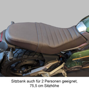 Sitzbank von Elektromotorrad Super Soco TC Wanderer 75 km/h