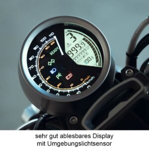 Display von Super Soco TC Max Elektromotorrad im Detail