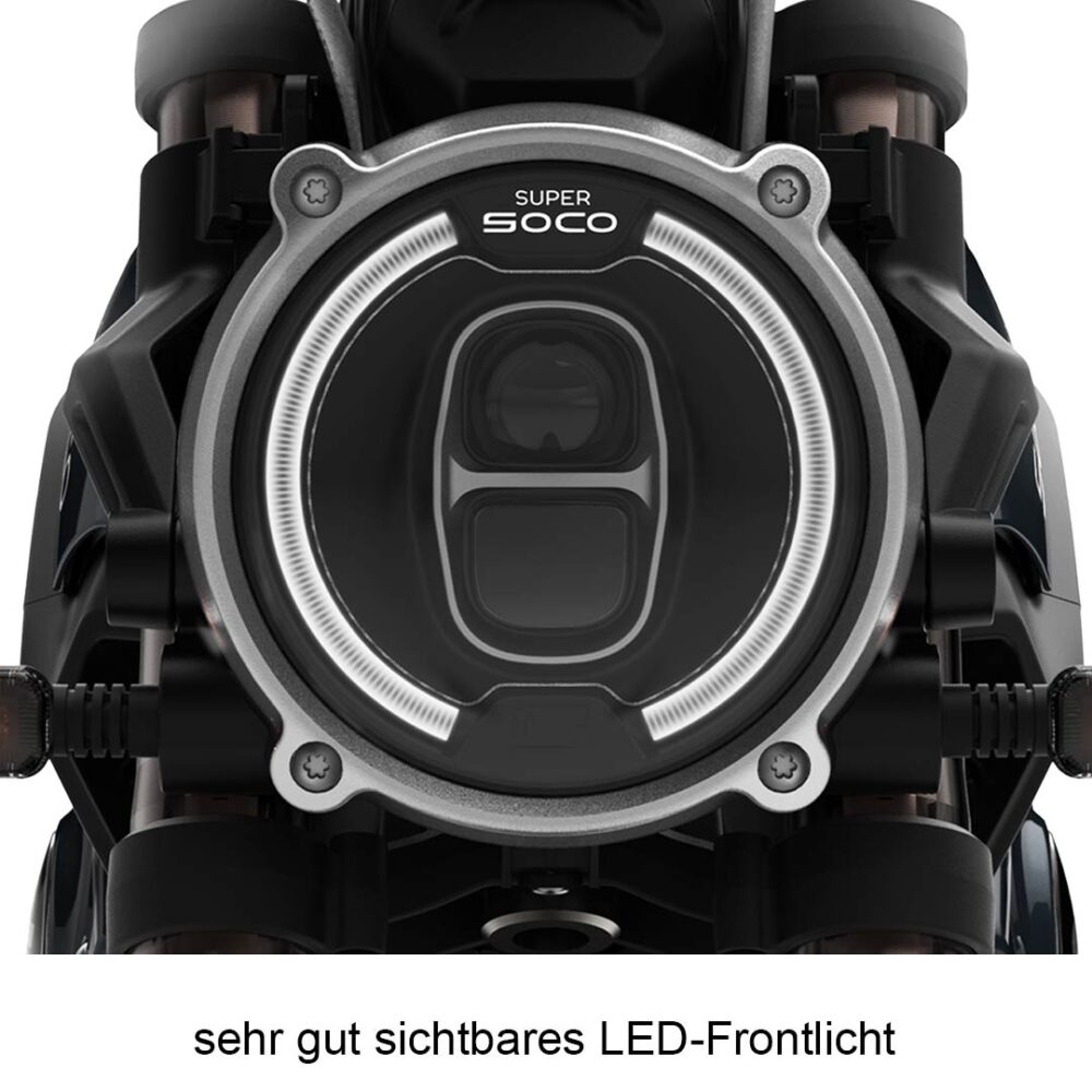 Frontlicht von Super Soco TC Max Elektromotorrad