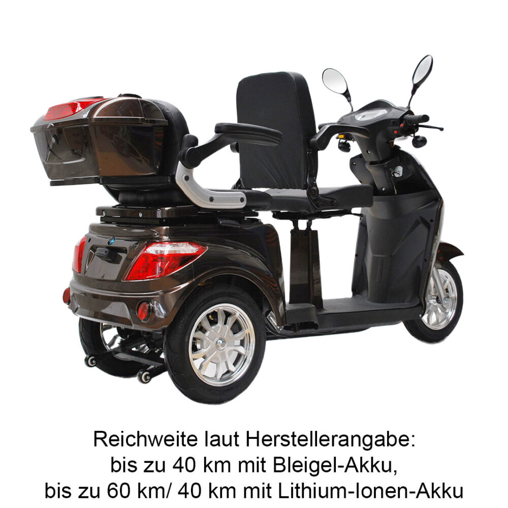 Eco Engel 503 Seniorenmobil 2-Sitzer, 25 km/h in braun von schräg hinten