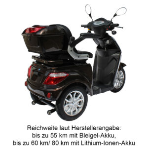 Eco Engel 501 Seniorenmobil 25 km/h in schwarz von schräg hinten