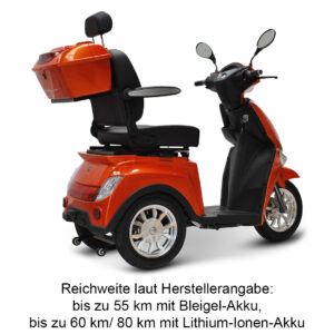 Eco Engel 504 Seniorenmobil mit 3 Rädern 25 km/h in rot in Seitenansicht