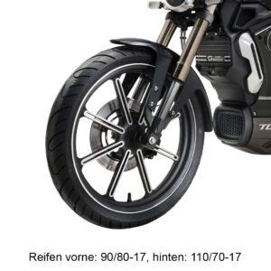 Vorderrad von Super Soco TC Eco Elektromotorrad 45km/h