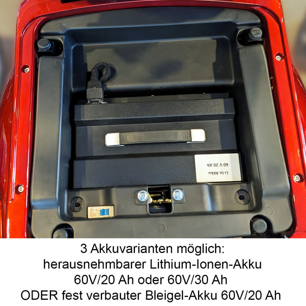 Akkufach mit Akku, Eco Engel 501 Seniorenmobil 25 km/h