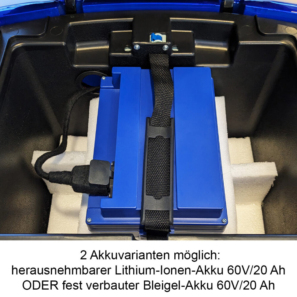 Akkufach mit Lithium-Ionen-Akku, Eco Engel 510 Seniorenmobil mit Dach 25 km/h