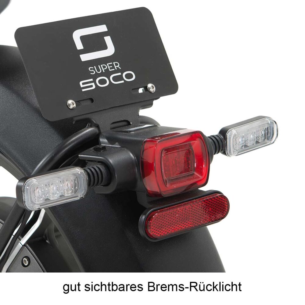 Rücklicht von Super Soco TC Eco Elektromotorrad 45km/h