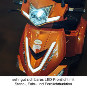 Eco Engel 504 Seniorenmobil Nahaufnahme Frontbereich LED-Scheinwerfer