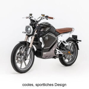 Super Soco TC Eco Elektromotorrad 45km/h von schräg vorne in schwarz