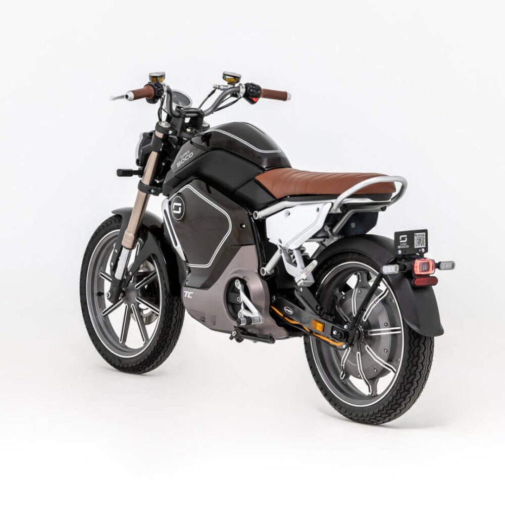 Super Soco TC Eco Elektromotorrad 45km/h von schräg hinten