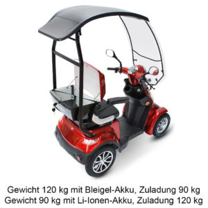 Eco Engel 510 Seniorenmobil mit Dach 25 km/h von schräg oben in rot