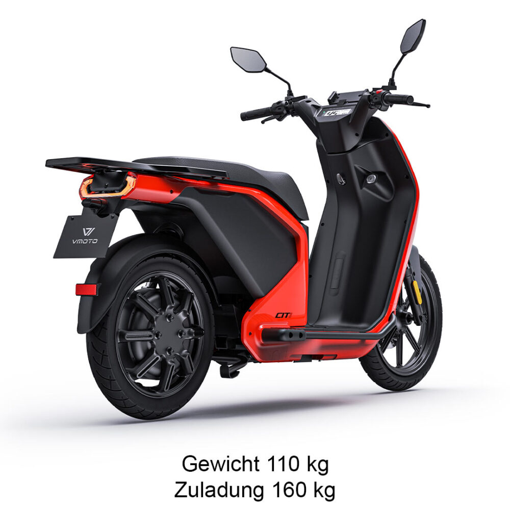 Gewicht und Zuladung VMoto Citi Elektroroller 125er