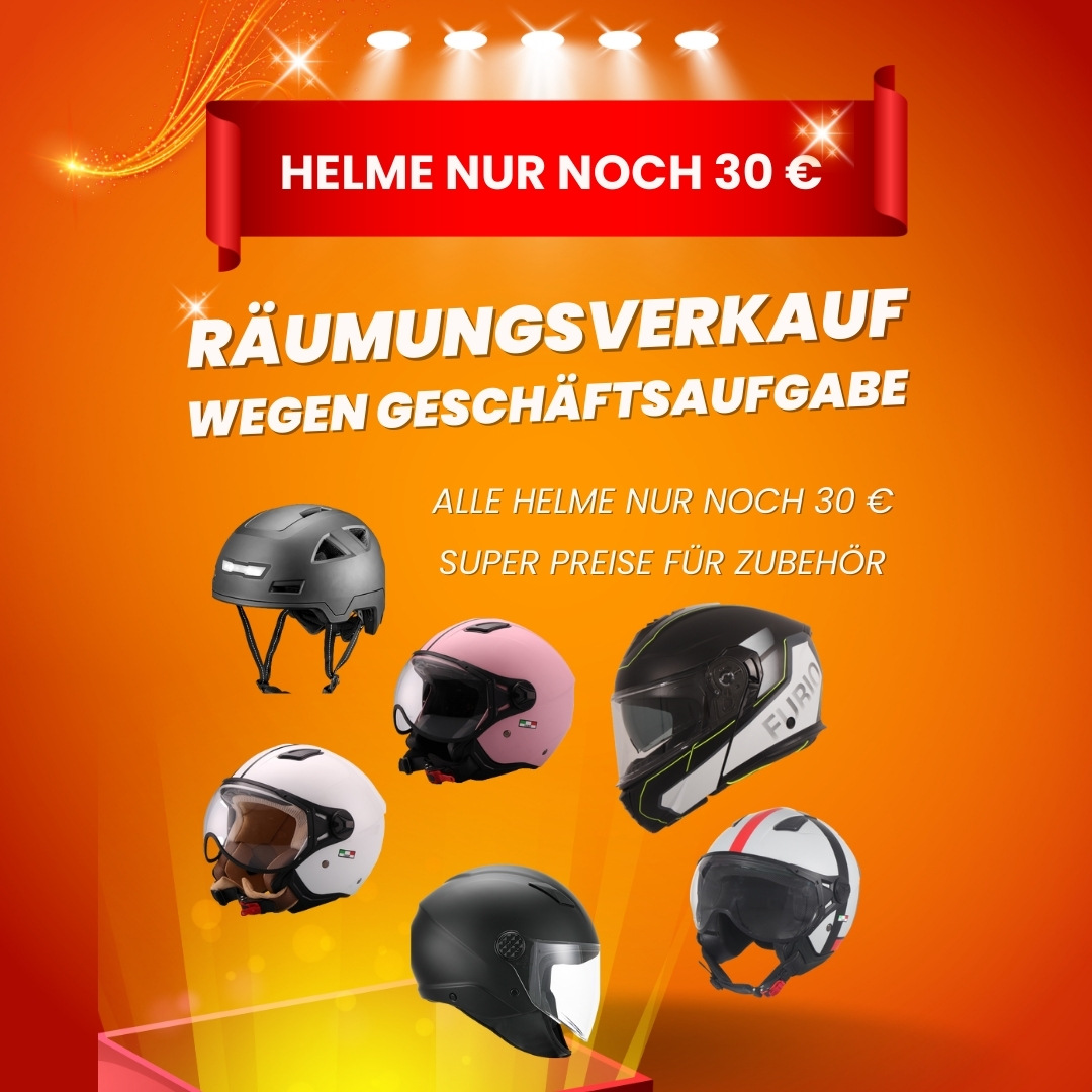 Räumungsverkauf Helme und Zubehör